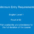 Minimum Entry Requirements